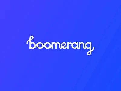 Boomerang typography logo animation after effects animated logos animation app logo blue and white brand brand identity branding custom typography design digital brand gif hand drawn logo logo animation loop animation looping logo motion graphics typography typography logo