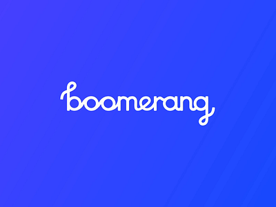 Boomerang typography logo animation after effects animated logos animation app logo blue and white brand brand identity branding custom typography design digital brand gif hand drawn logo logo animation loop animation looping logo motion graphics typography typography logo