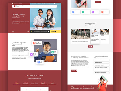 Sherwood Convent School web design academics education homepage school ui ux website