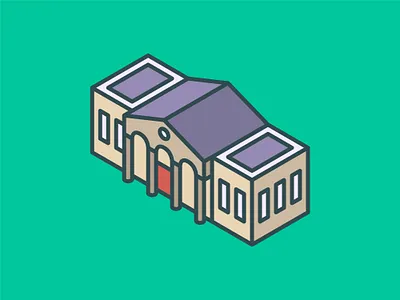 Isometric University Icon building design flat graphic graphic design illustration isometric isometric design ui vector