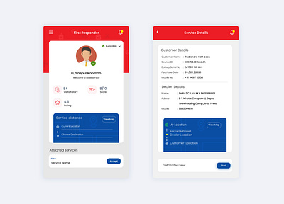 First responder app app design flat ui ux