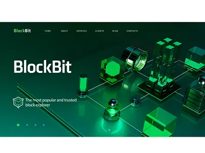BlockBIt Landing page 3d blender blockchain crypto website