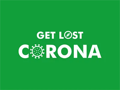 GET LOST CORONA! adobe illustrator branding colors coronavirus identity illustration logo minimal typography