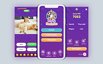 Photo Roulette design game mobile app spin ui