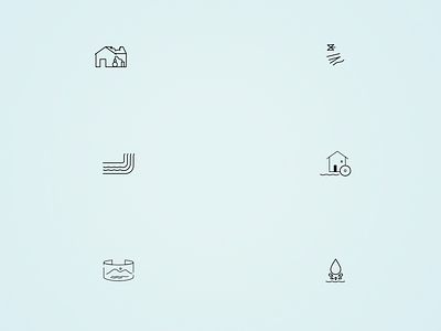 Water related pictograms for a map affinity designer design icon design illustration pictograms vector