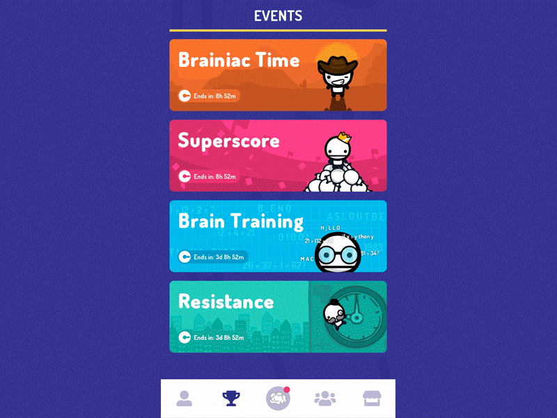 Brainito - Words vs Numbers (iOS/Android) android appstore board brain colorful funny game ios ipad iphone language letters minimal mobile numbers over toon ui uidesign words