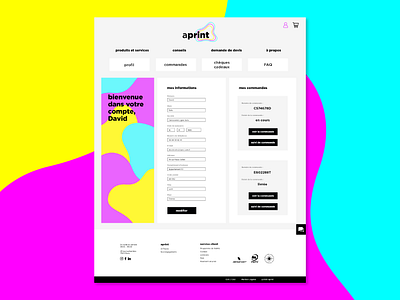 #3 - MY ACCOUNT PAGE FOR APRINT branding colors design illustration interface pattern shape typography ui uidesign ux web website website design