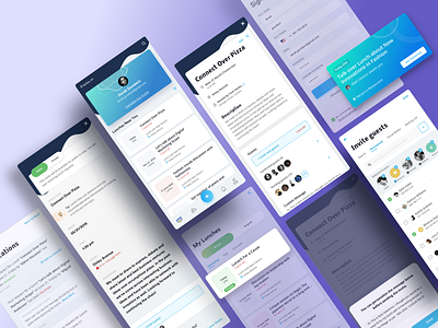 Lunch with 4 interesting people android app card design events host ios meeting mobile trend ui ux