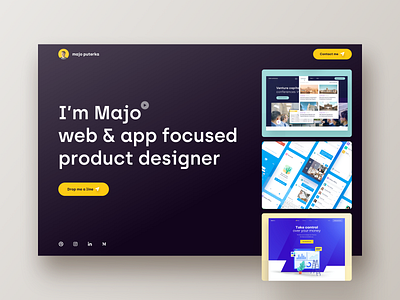 Majo Puterka - Personal website app ios ios app ios app design majo majo puterka personal portfolio product design sketch ui uiux web web design web designer web ui web ui ux webdesign website