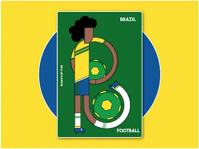 Brazil - Football 36daysoftype art brazil football graphic illustrator letter b type type b typography