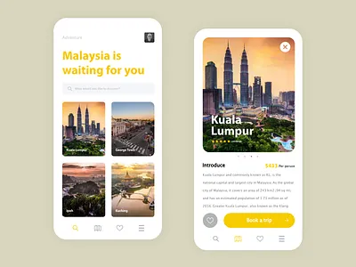 Adventure Mobile app application design flat minimal nature travel ui ux uxdesign uxui web
