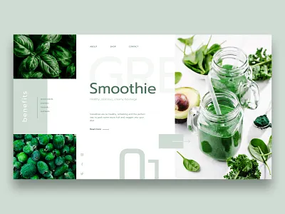 Smoothie Concept concept design green health minimalist smoothie ui web web design