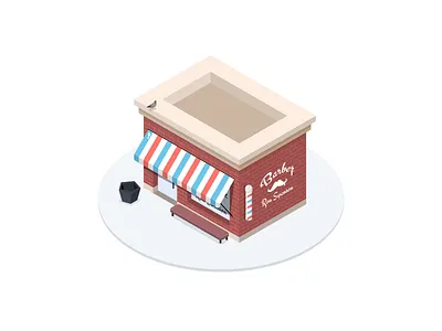 Isometric Barber fun illustration isometric isometric illustration