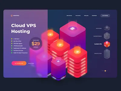 Isometric Hosting - Website Header cloud cloud hosting gradient hosting illustration isometric isometric design isometric illustration server web hosting
