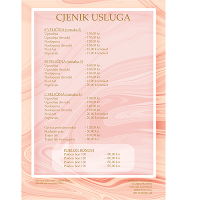 Price List illustrator pink price list