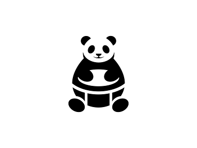 Panda Drum animal drum drummer icon logo music music art musical musicapp negativespace panda panda bear panda logo smart sound studio