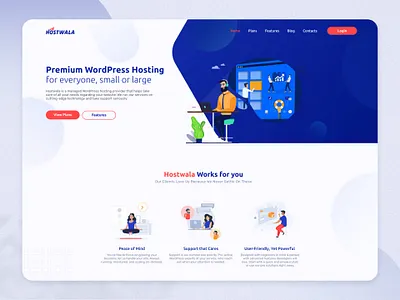 Web Hosting Landing Page Design 2020 trend app design app ui landing page design theme design ui design ui designer uiwala web design web designer web hosting web ui web ui design web ui ux wordpress wordpress design