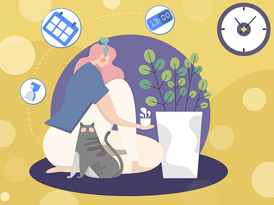 Time design flat illustration illustration person