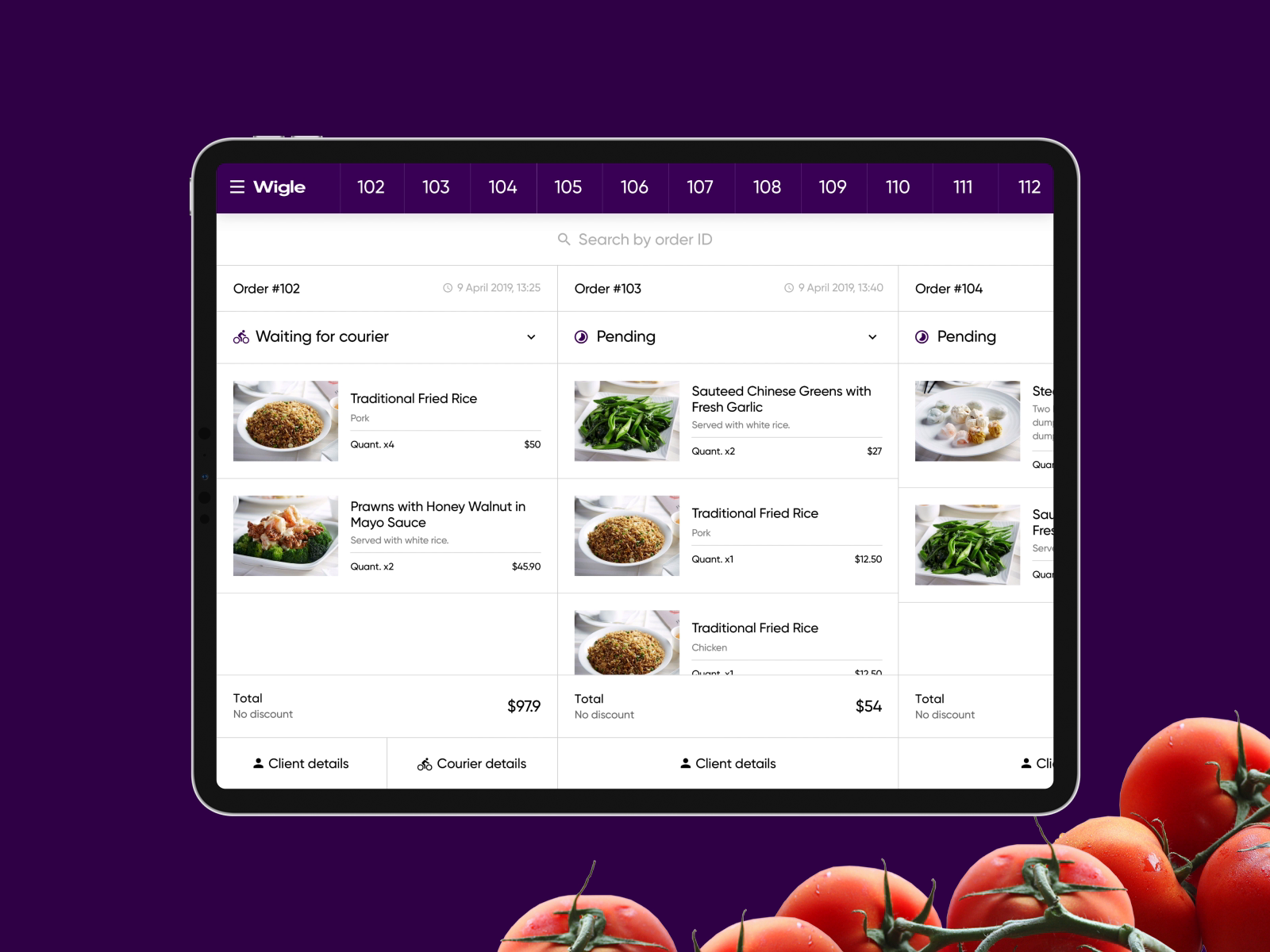 Example of Wigle. Kitchen app