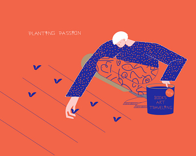 Planting passion 2d character character design illustration loretaisac motion design passion planting springtime typography