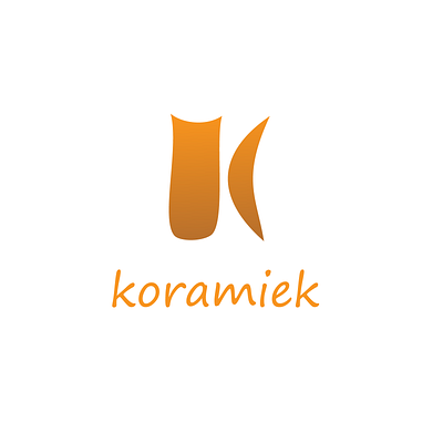 koramiek, ceramics ceramic logo ceramics clay logo handmade k logo letter logo logo design monogram orange pot logo potery