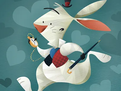White Rabbit aliceinwonderland animal character design children book illustration childrens illustration illustration illustration for kids kids art kids book kids illustration rabbit