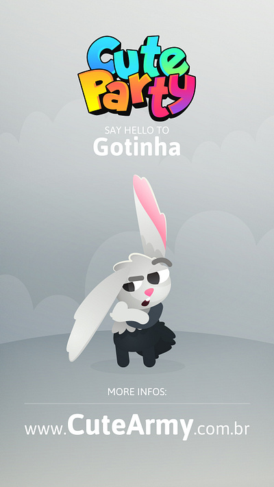 Gotinha CuteParty bunny character coelho cutearmy cuteparty dark bunny game gray jogo unity vector