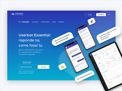 Userbot - SaaS Page Header artificial intelligence clean design landing saas saas website ui web web design webdesign