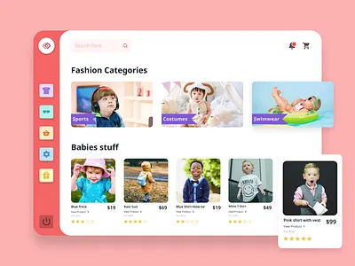 Kids Cloths Site baby flat design interface site site design ui ui ux ui design uiux ux ux design web design web development web site