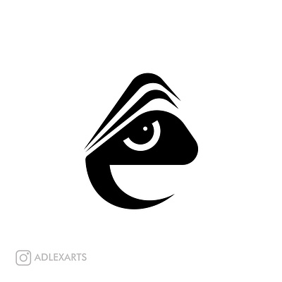 e for eye design flat illustration logo minimal typography