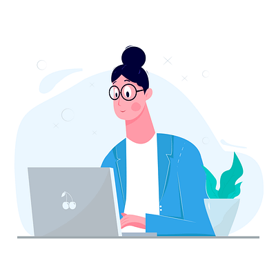 Office worker art cartoon character computer computers design flat freelance graphic design illustration illustrator job laptop manager office vector web woman work worker