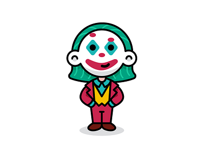 Children Dress like Joker batman carnival cartoon character children cosplay cosplayer creative cute dc comics flat funny illustration joaquin phoenix kids mascot minimal outline sticker vector