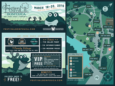 Festival Bonfouca Branding festival frog map music festival