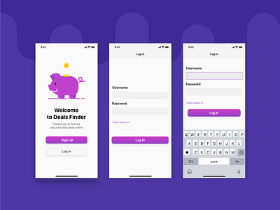 iOS app Screens app app design bank design figma fin tech finance guidelines illustrations ios log in mockup money money app sign in simple sketch subscription ui vectors