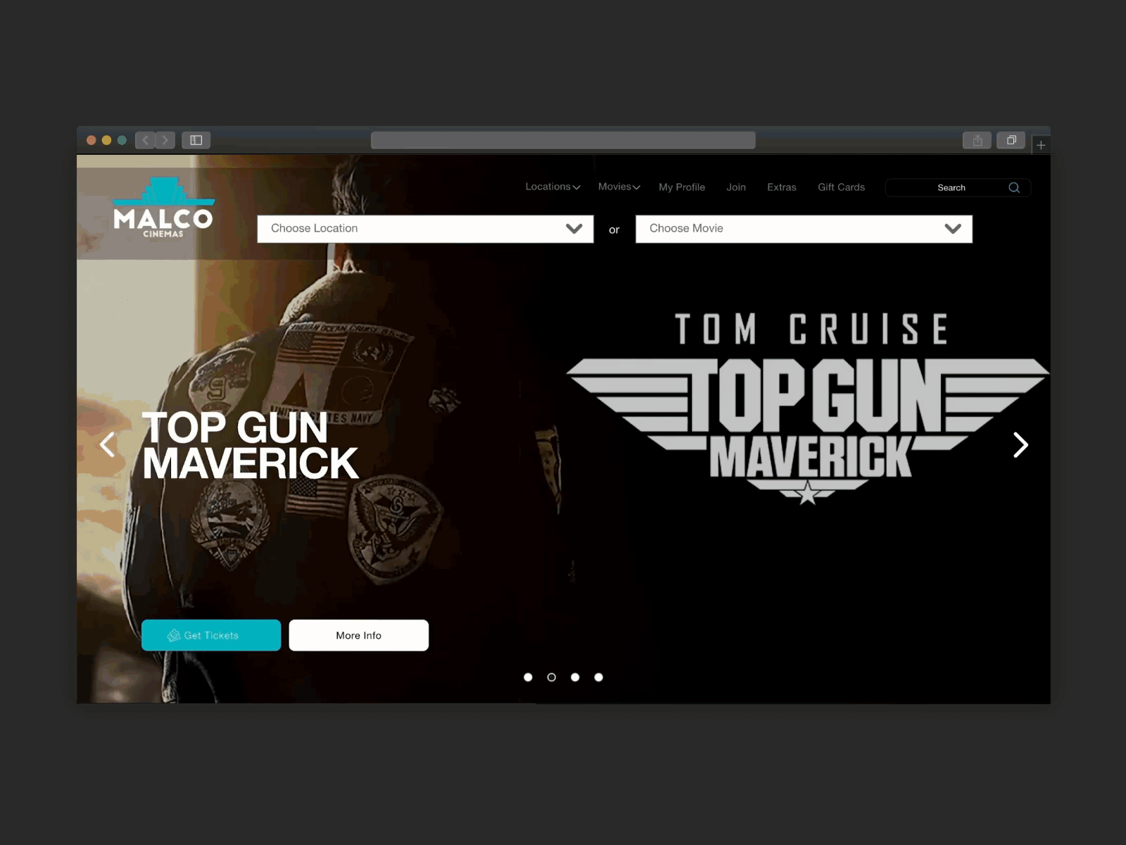 Malco theatre home page slider design movie theatre ui ui design ux