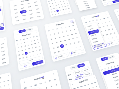 Leverege Design System: Date Range Pickers control date design iot kit picker range system ui ux