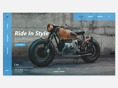 Bike Landing Page bike creative design illustration landing page smart ui ux web design