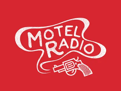 Motel Radio Shirt Design distressed gun motel radio vintage