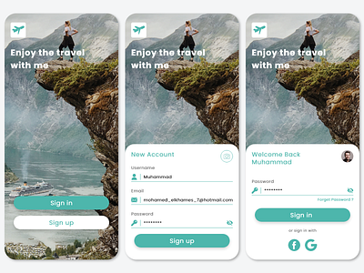 Travrel App Shot app clean creative design illustration sign in signup smart travel ui ux