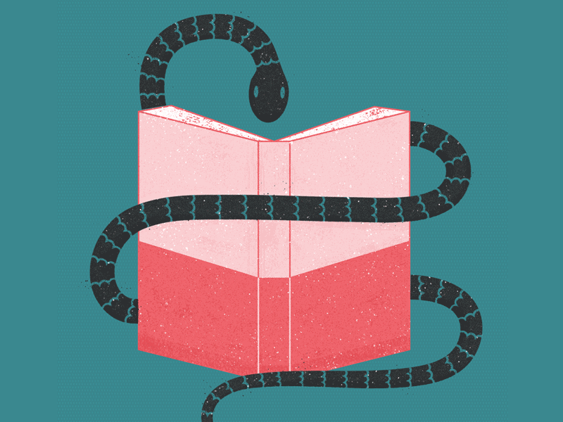 Head Ahead of Heart animatedgif book design illustration snake webdesign