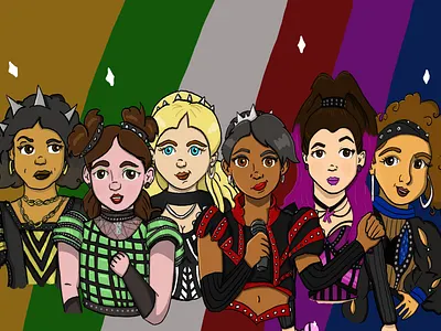Six - The Musical Illustration beheaded broadway broadwayart characterdesign digital digital art digital illustration digital painting digitalart digitalartist divorced girl girl character girlpower illustration pop star six sixmusicalart sixthemusical sixty