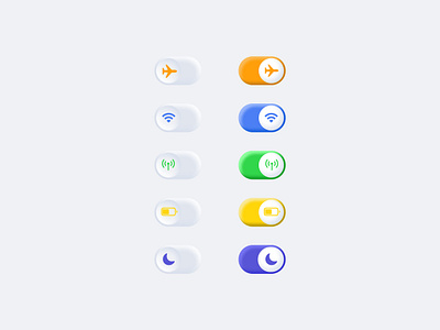 Daily UI 015 - On/Off Switch 015 apple button color dailyui dailyui015 dailyuichallenge ios light neumorph neumorphic neumorphism office on switch switch button toggle toggle button ui userinterface