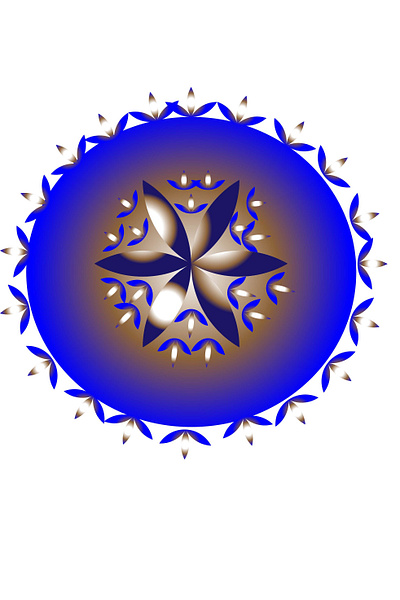 mandala in blue branding design illustration vector