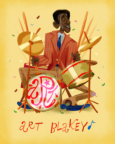 Art Blakey characterdesign freelance illustrator illustration portrait typogaphy