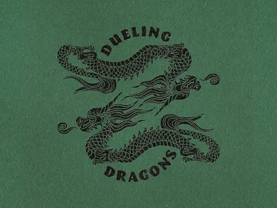 Dueling Dragons branding chinesedragon design distressed dragon dragons dueling icon illustration illustrator logo texture vector