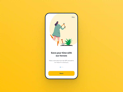 Onboarding TIM App animation app application art color design dribbble flat illustration interface iphone lviv mobile motion motion graphics principle screen ui ux yellow