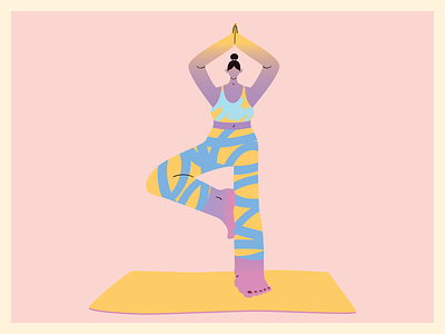 psychedelic yogini no 1 2d character color design flat illustration minimal vector web website yoga