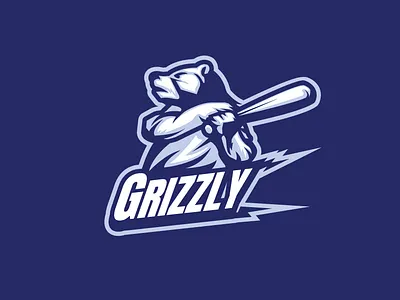 Grizzly ball base baseball baseball bat bat bear grizzly logo sport