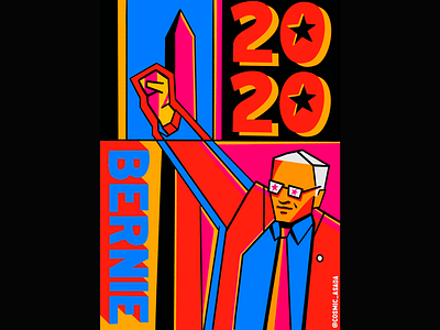 Super Tuesday Bern bernie sanders bright colors illustration procreate super tuesday