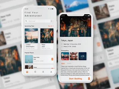 Travel App adventure app booking booking app concept design homepage mobile mobile app design online travel travel agency travel app ui ui ux ux